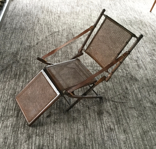 Early Antique Wood/Rattan Steam Chair Lounge