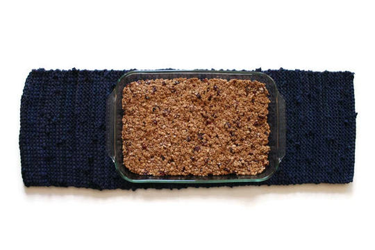 Navy Blue Table Runner, Modern Country, Rustic, Farmhouse, Cottage Chic, Artisan Knitted From Upcycled Tshirts 12x36 Us Shipping Included