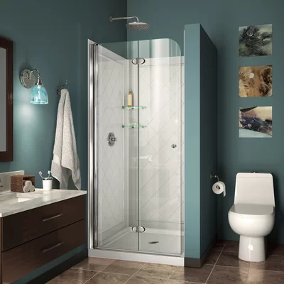 Aqua 36" x 74.75" Folding Frameless Shower Door
