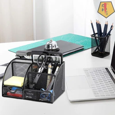 Pen Holder , Mesh Desk Organizer Pencil Holder, Black