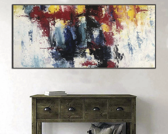 Large Colorful Painting Abstract On Canvas Original Contemporary Art Wall