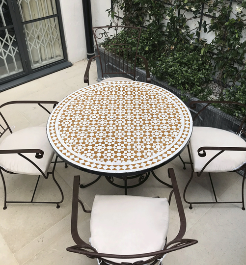Coffee Table/Dining Table, Personalized Mosaic Table, Mid-Century Modern, Side Round Furniture & Tables
