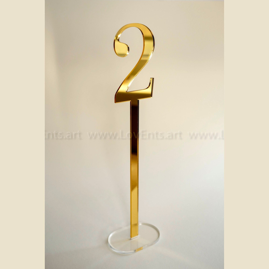 Gold Table Numbers, Wedding Table Numbers, Luxury Gold Numbers On A Stick, Mirrored For Event Decoration, Wedding