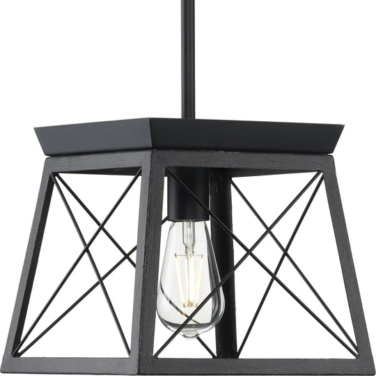 Briarwood Collection 1-Light Cerused Black Mini-Pendant Light - 10 in x 10 in x 9 in