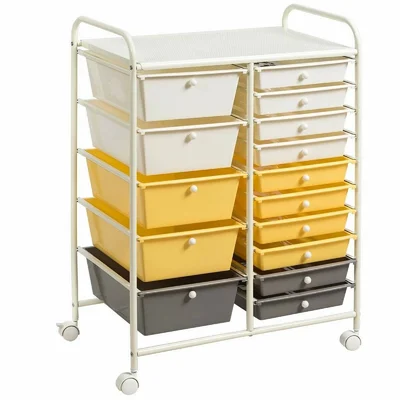 15-Drawer Storage Rolling Organizer Cart