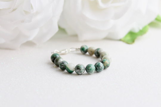 Jade Stone Healing, Luck Baby Bracelet, Keepsake Gift