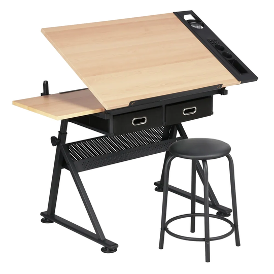 Yaheetech Drawing Table/Stool Set for Professional Art Work