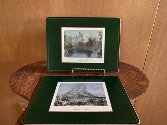 Pair/Set Pimpernel Cork Table Mats/Placemats Kilkenny Castles Circa 1960S Ireland