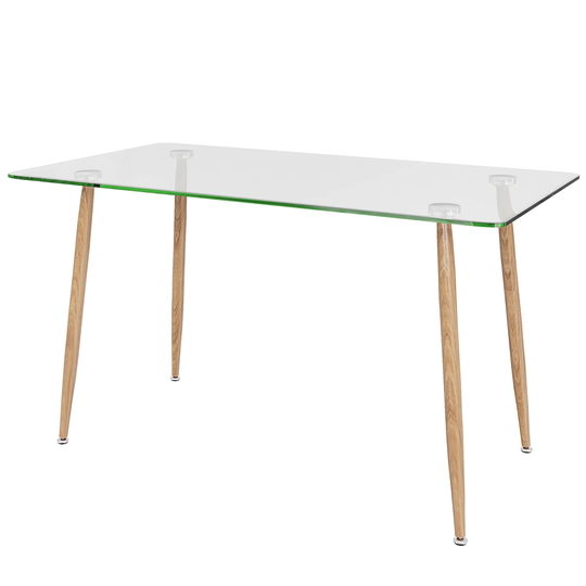 Modern Glass Dining Table Rectangular Versatile Table for Home Office