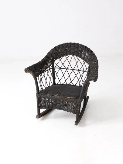 Antique Wicker Children's Chair, Kids Rocking Chair