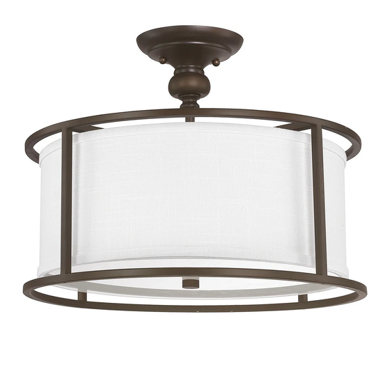 Midtown 3-light Burnished Bronze Semi-Flush Mount