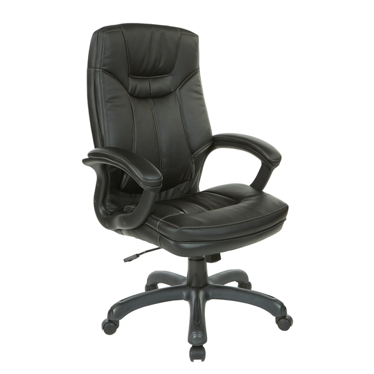 Executive Faux Leather High-Back Office Chair with Contrast Stitching