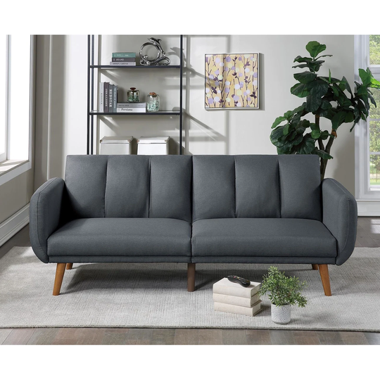 Polyfiber Convertible Sofa, Sleeper Sofa, Loveseat With Wooden Legs