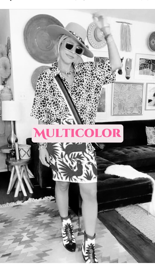 Pencil Otomi Skirt Hand Embroidered Multicolor | Above Knee Length