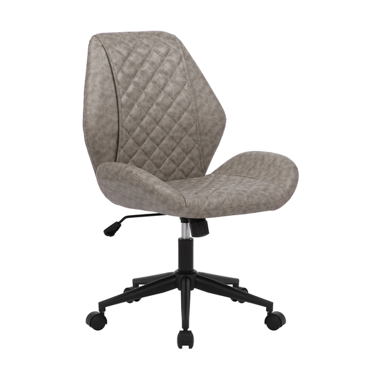 Porthos Home Reese Swivel Office Chair, PU Leather in Diamond Tuft