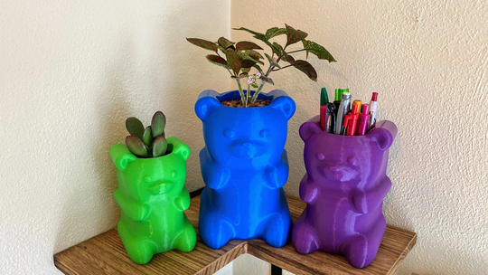 Gummy Bear Planter Pot/Pen Pencil Holder, Teddy Desk Pot, Office Supply Organizer, Adorable Decor