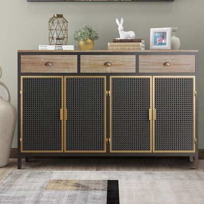 ModernFreestanding Sideboard Storage Cabinet With 3 Drawers