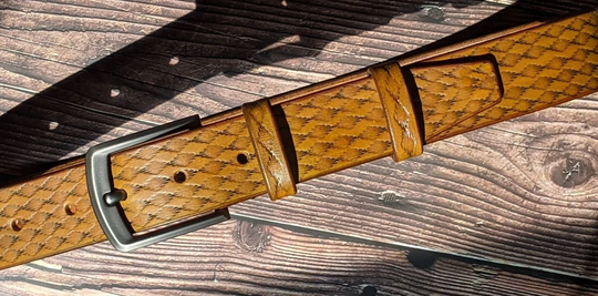 Western Style, Chestnut Yellow Leather Belt, Custom Belt, Man Belt, Leather Belt Gift