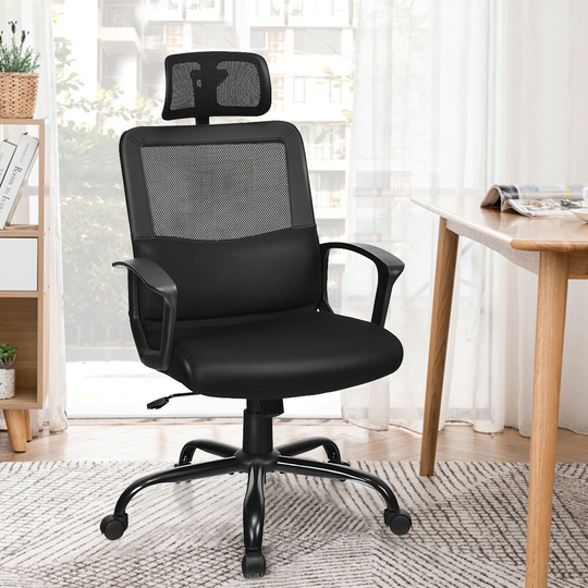 Costway Mesh Office Chair High Back Ergonomic Swivel Chair w/ Lumbar