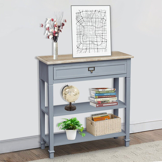 Console Table Drawer & Storage Shelves Sofa Table Living Room Hallway - 54 x 84