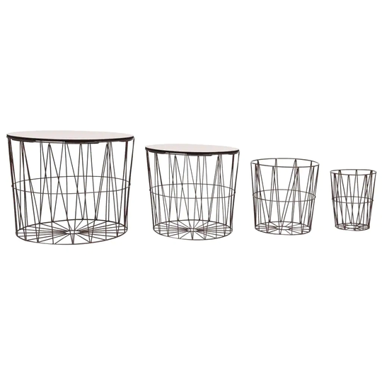 vidaXL Coffee Table 4 pcs Copper