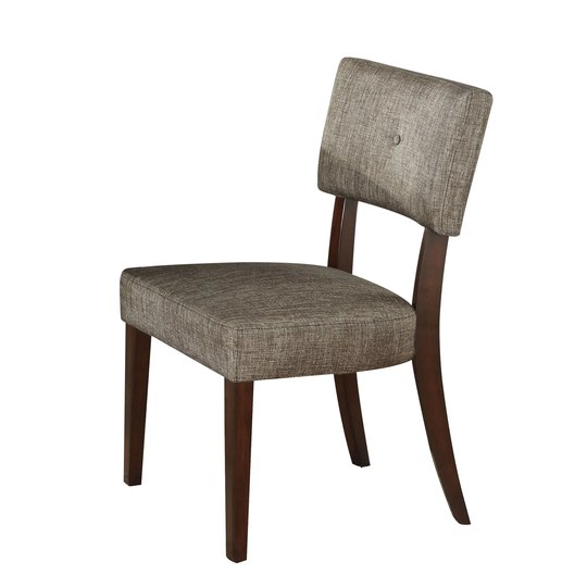 Wooden Side Chair , Grey Fabric, Set Of 2 - 36 H x 19.5 W x 20 L Inches