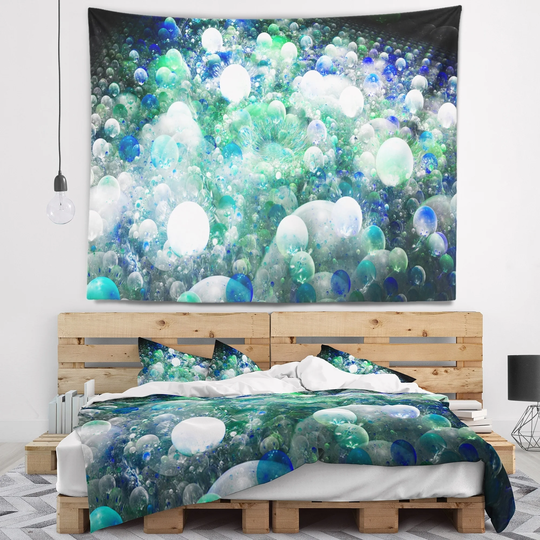 Designart 'Colorful Molecules Fractal Design' Abstract Wall Tapestry