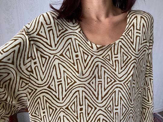 Vintage Jersey Pencil Skirt Suit/ Set/ L - Xl