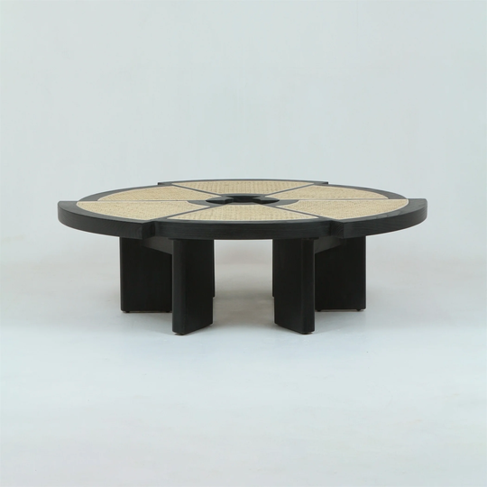 Coffee Table End Table Wooden Round Coffee Table Living Room Rattan