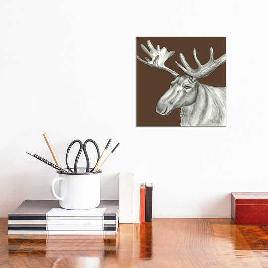 iCanvas "Watercolor Pencil Forest Color I Moose" by Kelsey Wilson Canvas Print