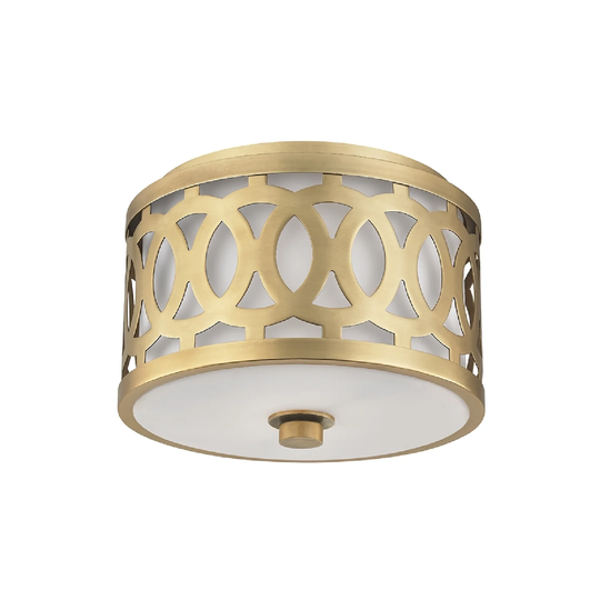 Hudson Valley Lighting Genesee 1-light Small Flush Mount, Aged Brass