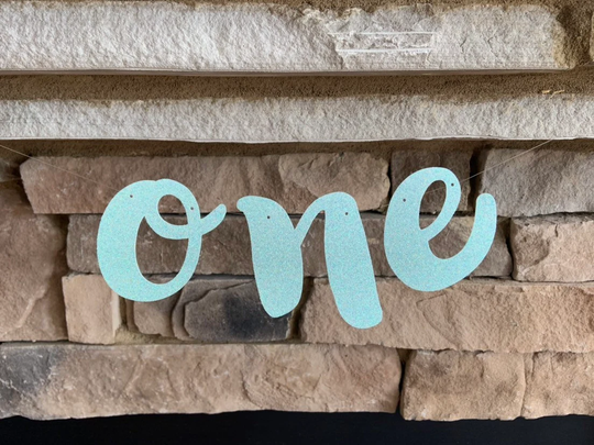 Mint High Chair Banner | One First Birthday Photo Shoot