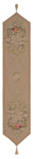 Aubusson Light I Large Table Runner - Decorative Jacquard Woven Floral Tablecloth Authentic Gobelin Décor