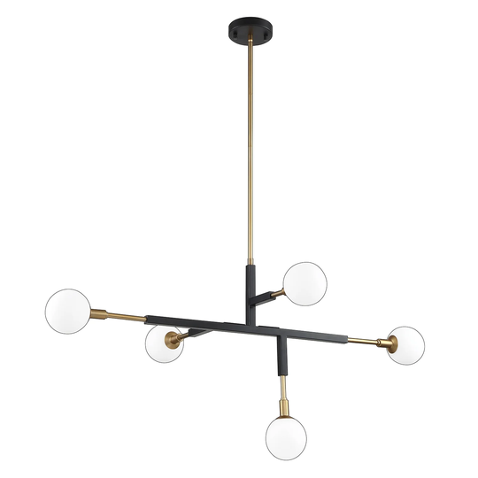 Ambience 5-Light Black and Brass Pendant