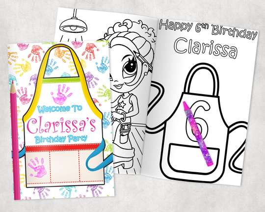 Art Themed Personalized Coloring Books - Custom Party Favors Thank You Gift Birthday Printed & Shipped- 12