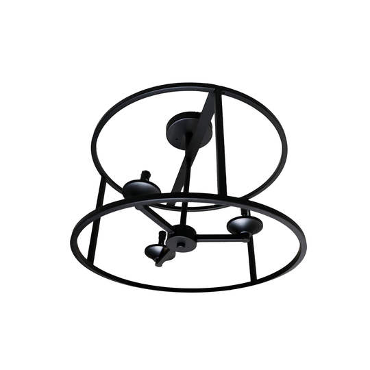 Vivio Lighting Alfred 3-Light Round Matte Black Open Semi-Flush Mount