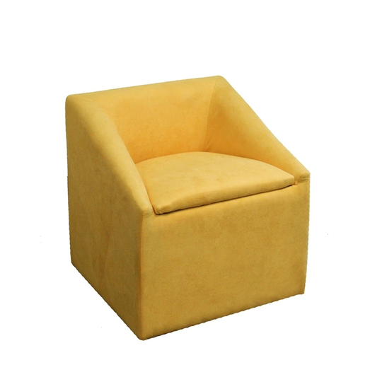 21" Modern Yellow Gold Cubed Accent Storage Chair - 20.75" x 19.5" x 19.5"