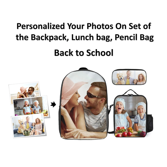 Customize Your Photos On Backpack, Lunch Bag, Pencil Back To School