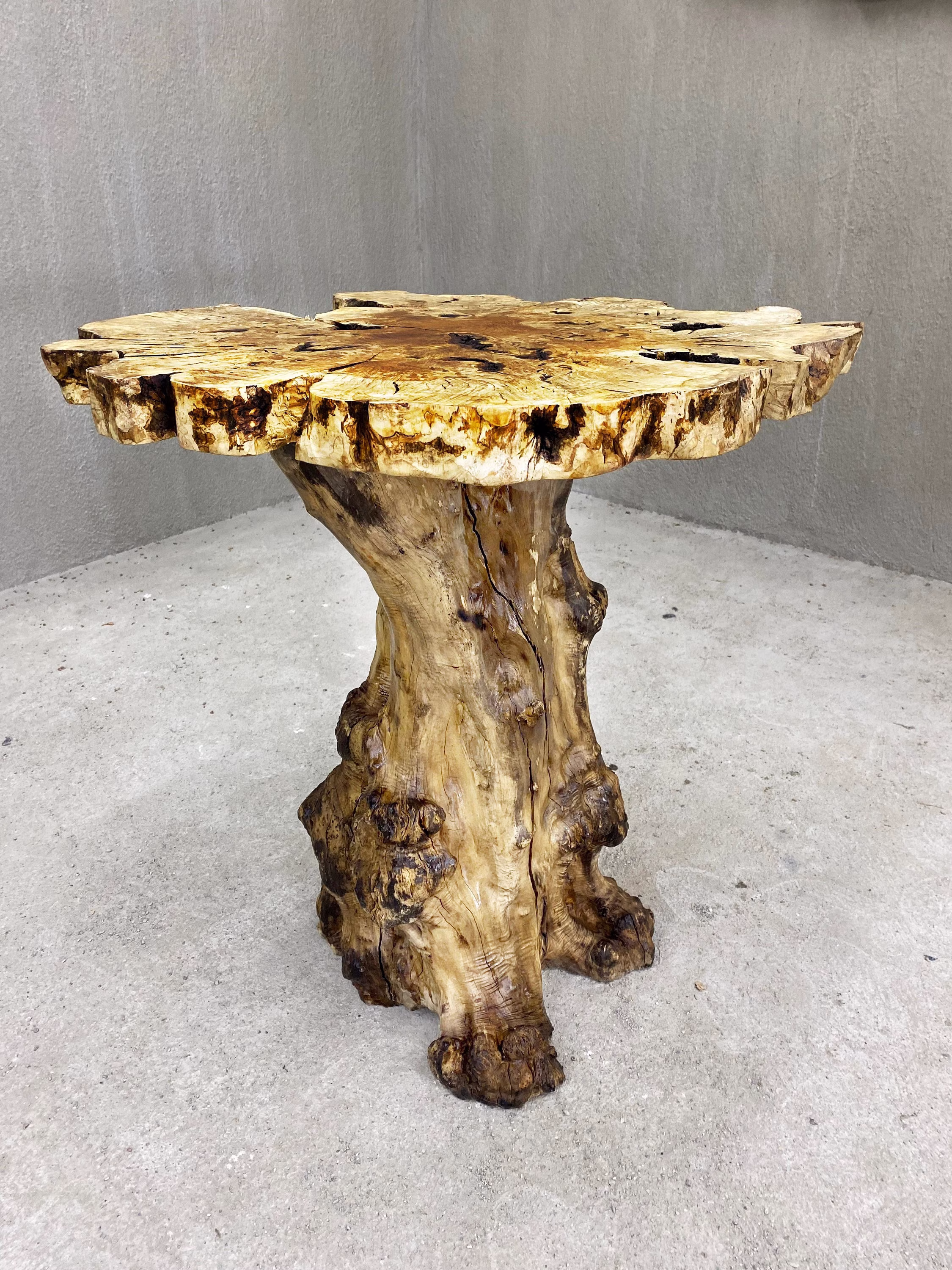 Rustic Coffee Table, Single Slab Olive Wood, Live Edge Console Dresuar, Entryway Side Table