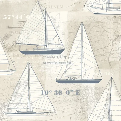 Skagen Sail Boats 33' L x 21" W Wallpaper Roll