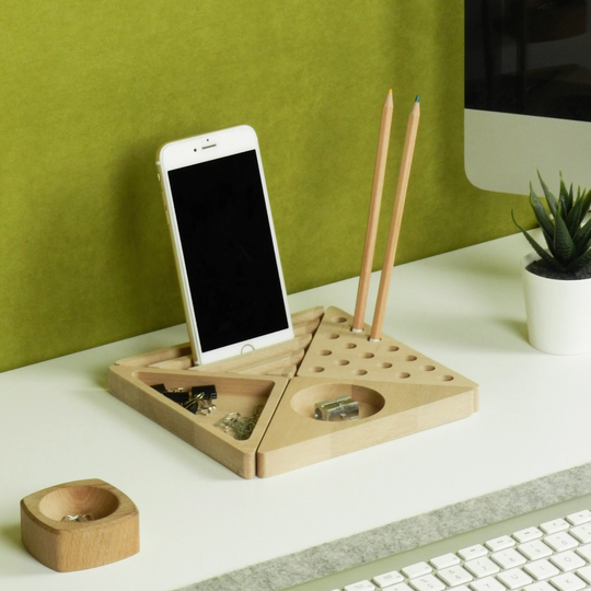 Modular Wooden Desk Accessories, Personalized Docking Station, Office Organizer, Gift For All