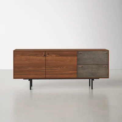 Ira 70.87" Wide 2 Drawer Walnut Wood Sideboard