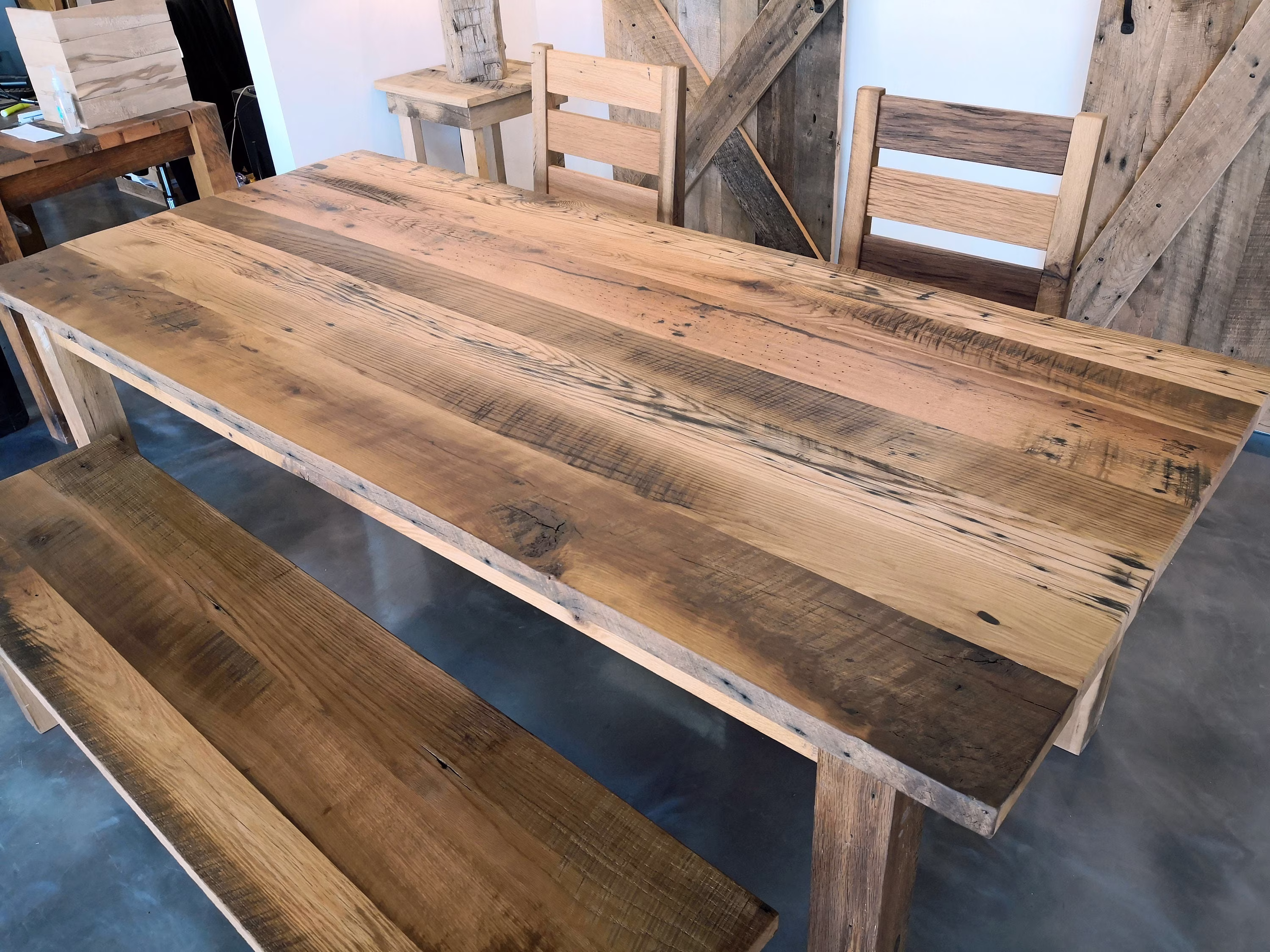 Rustic Reclaimed Oak Farm Table