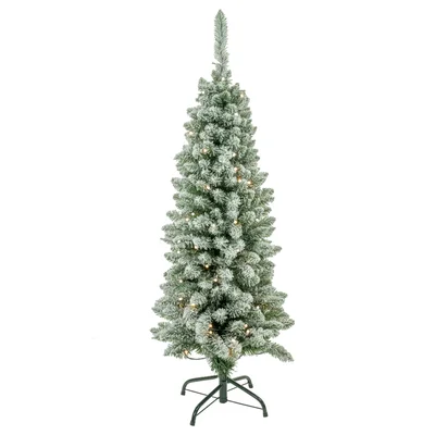 Prelit Pencil 3.94' Dark Green Fir Artificial Christmas Tree