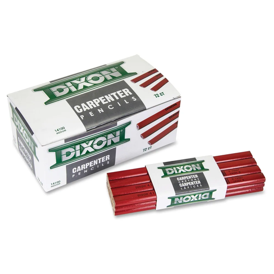 Dixon Economy Flat Carpenter Pencils - Red (12)