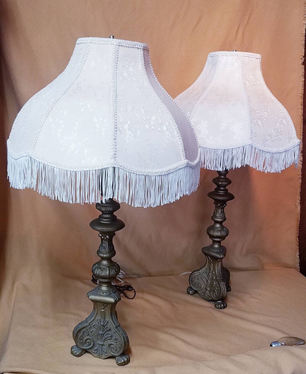 Brass Table Lamps French Boho Boudoir Set Of Vintage Lighting Living Room Bedroom Victorian Maximalist