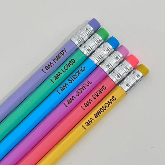 Affirmation Pastel Pencils, Back To School, Personalized Birthday Gift