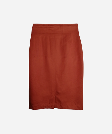 Escada Vintage Womens Silk Skirt 80S Margaretha Ley Designer Pencil Pure Straight Midi