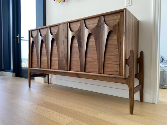 Mid Century "Brasilia" Style Credenza Sideboard Buffet