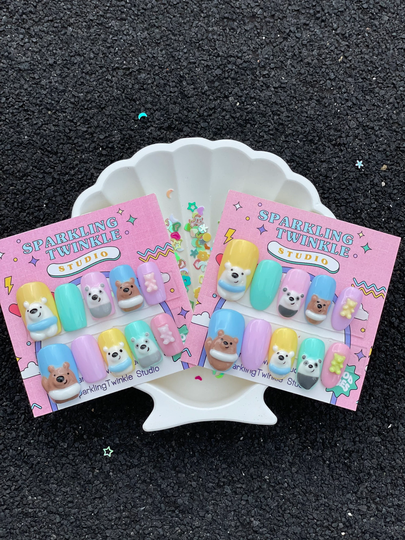 Sparklintwinkle Kawaii 3D Press On Nails